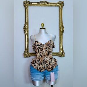 INC International Concepts Animal Print Ruffle Blouse